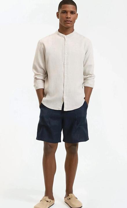 Produktbild La Redoute Collections Gerades Leinenhemd Signature mit Stehkragen (L)