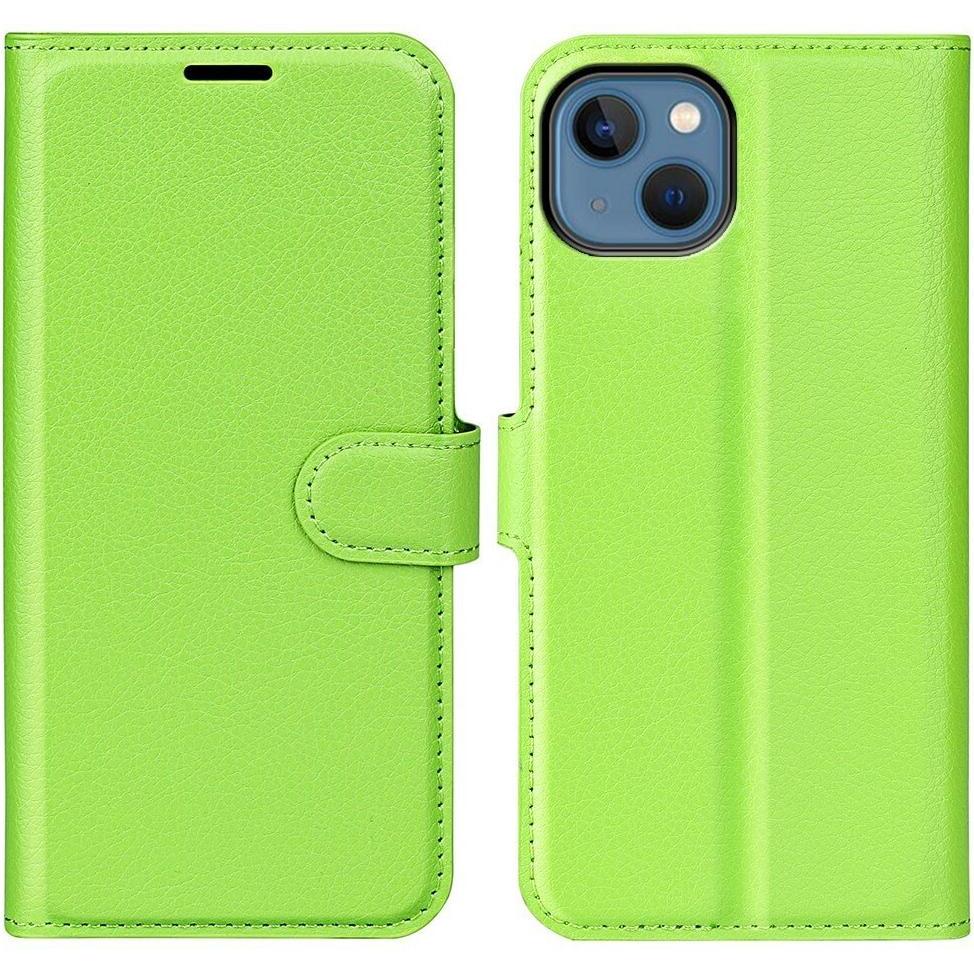 Cover-Discount iPhone 14 Plus - Leder Etui Hülle grün (Apple iPhone 14 Plus), Smartphone Hülle, Grün