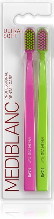 Actual product image Mediblanc - Ultra Soft Toothbrush Pink/Green 2 pcs (Extra soft, 2x)