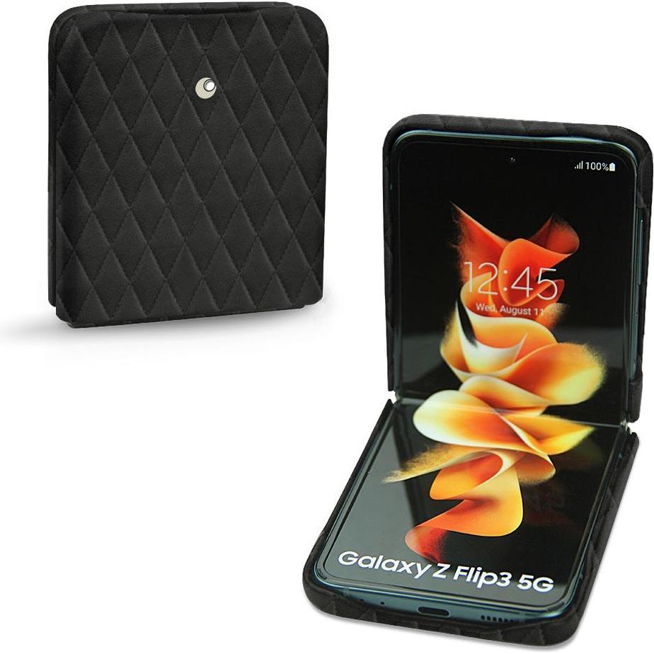Noreve Lederschutzhülle (Samsung Galaxy Z Flip3), Smartphone Hülle, Schwarz