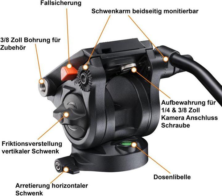 Image du produit Walimex pro pro Video Monopode Director avec Fluid Neiger (Carbone, Matières plastiques, Métal)