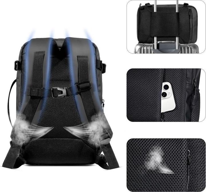 Produktbild Tech-Protect Defender S50 Rucksack für Ryanair & Wizzar, 20 l Laptop, Schwarz (20 l)
