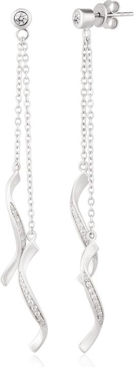 Produktbild Modesi Long silver earrings with zircons M23053