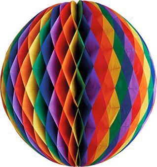 Actual product image Papstar Honeycomb BallRainbow flame retardant Rainbow (1 Piece)