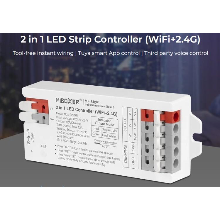 MiBoxer, Accessori per illuminazione, LED Controller 2in1 Single color/dual white WLAN+2.4G (E2-WR)