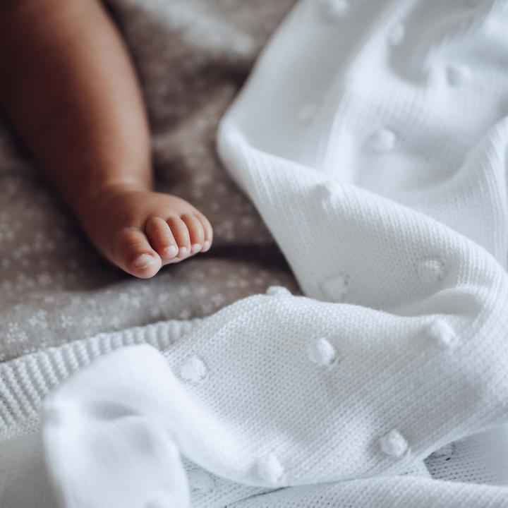 Productafbeelding Ooh Noo - Popcorn Baby Blanket - White - 75x95 cm (95 x 75 cm)