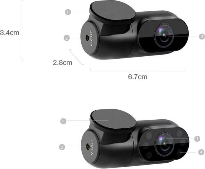 Image du produit Viofo A139 Pro (Microphone intégré, Récepteur GPS, Vision nocturne, WiFi, 4K)