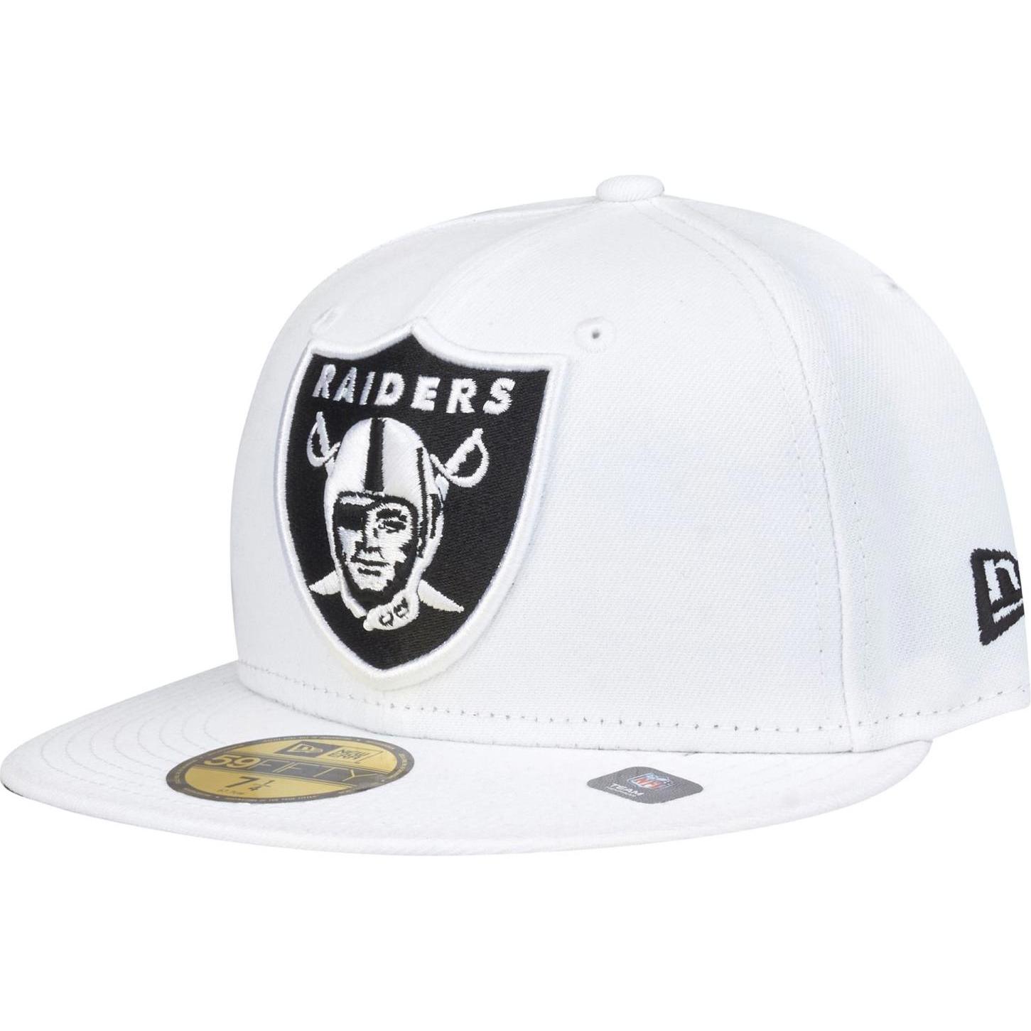 New Era, Herren, Cap, 59Fifty Cap - XL LOGO Las Vegas Raiders weiss - 7 1/4, Weiss, (7 1/4)