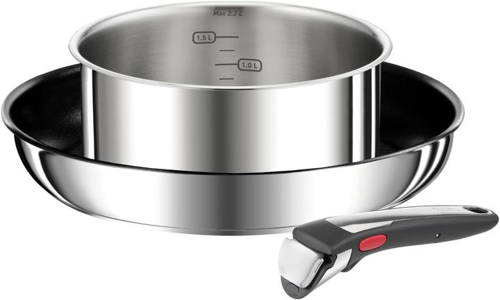 Image du produit Tefal Lot de 3 Poëles 18-26 cm - L97488 (Casserole, Poêle à frire, Acier inoxydable)