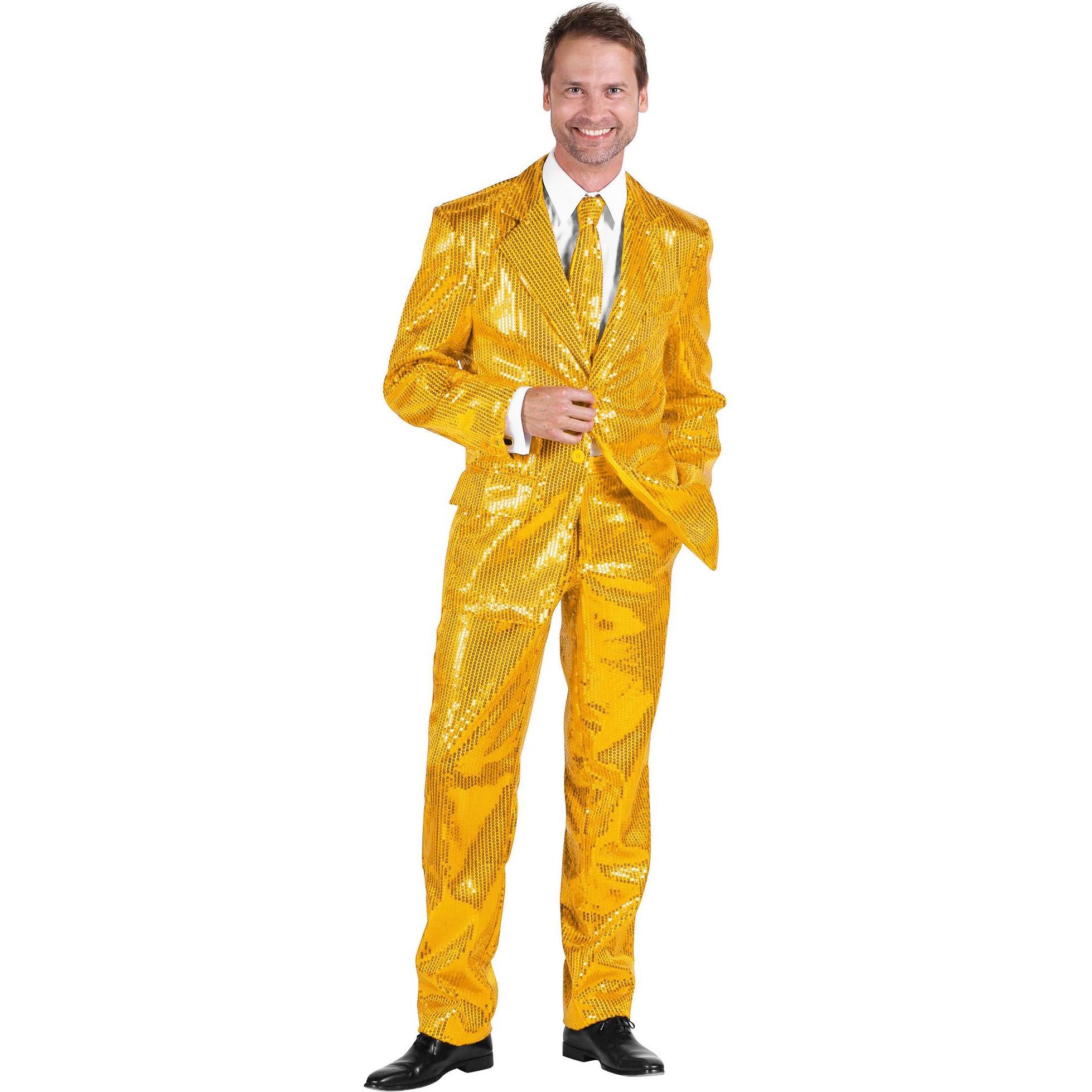 Thetru Schlagersänger Pailletten Anzug gold (46)