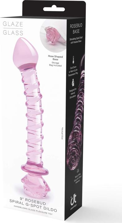 Productafbeelding Dream Toys Glazuur Glas - Rozenknopje Spiraal G-Spot Dildo
