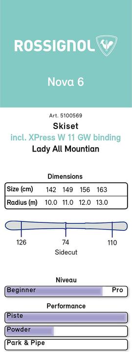Produktbild Rossignol Nova 6 (156 cm, Mit Bindung)