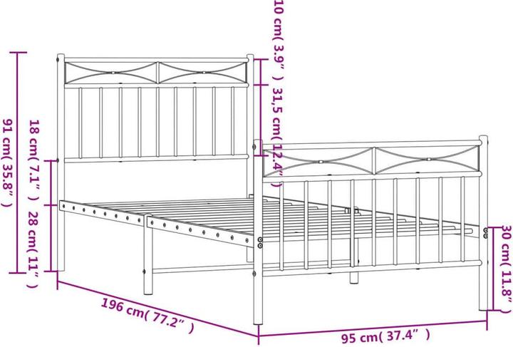 Image du produit vidaXL Bettgestell (90 x 190 cm)