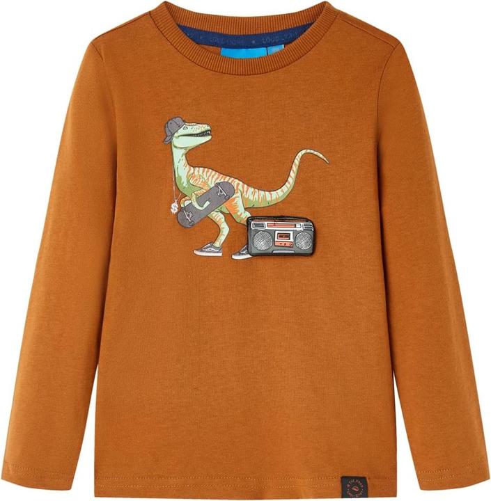Immagine prodotto VidaXL Camicia a maniche lunghe per bambini Cognac 92,Materiale: 100 (92)