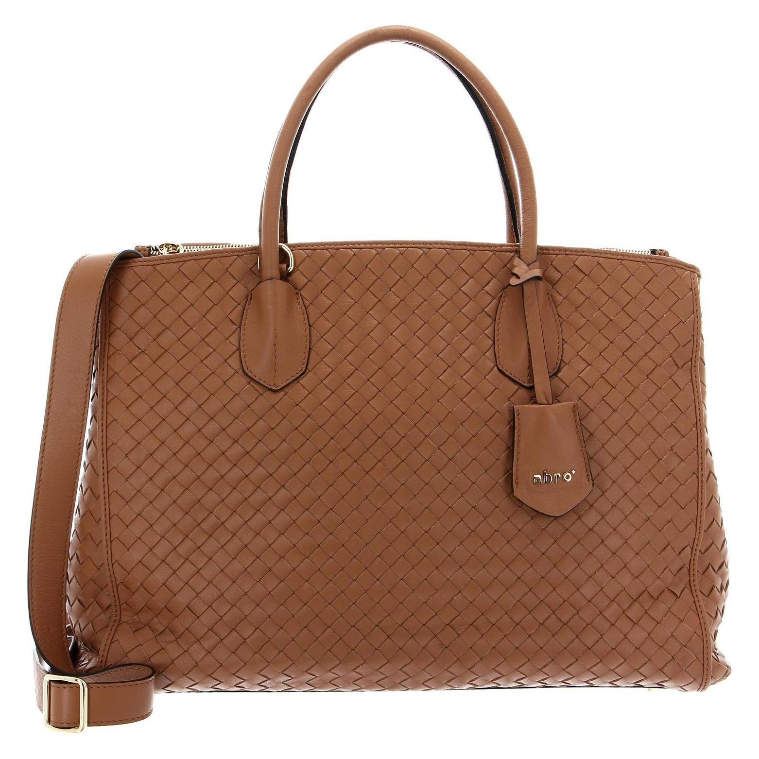 Abro, Damen, Tasche, Leather Piuma Weaving Businessshopper Busy, Braun