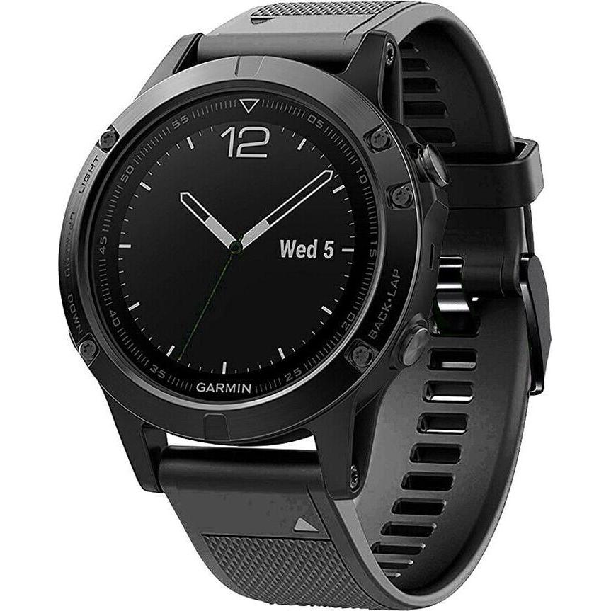 Strap-it Armband (22 mm, Silikon, fenix 5), Uhrenarmband, Schwarz