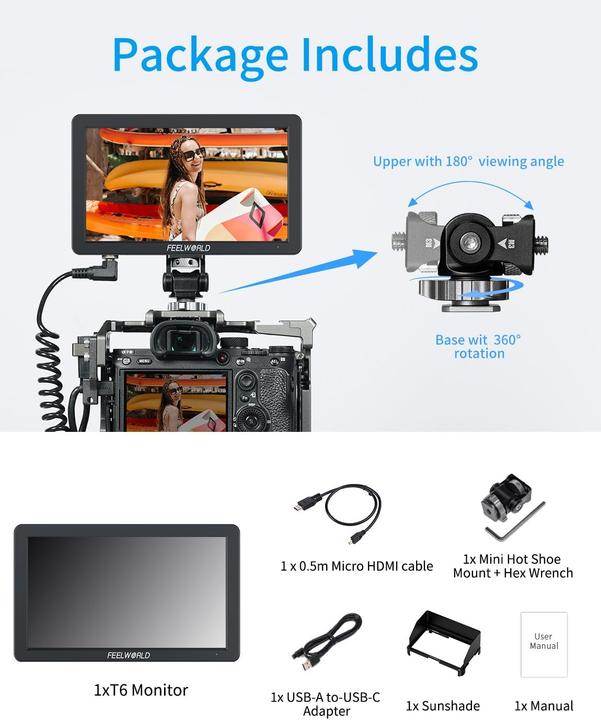 Immagine prodotto Feelworld T6 6" Monitor with Metal Case (6")