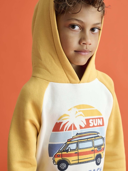 Produktbild Vertbaudet Jungen Kapuzensweatshirt mit Surfer-Print (158)
