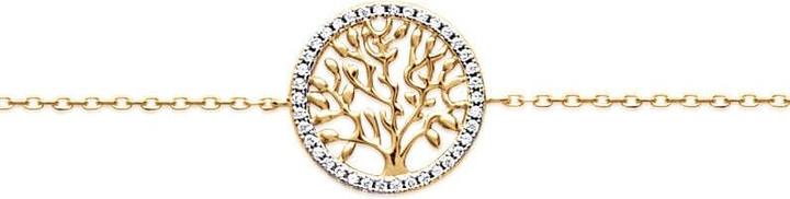 Produktbild Lara Vergoldetem Messing ARMBAND – 16+2 – ZWEIFARBIG – ZIRKONIA – LEBENSBAUM (Vergoldet)