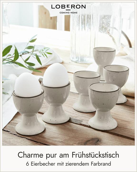 Produktbild Loberon Eierbecher 6er Set Biarré grau (6 x)