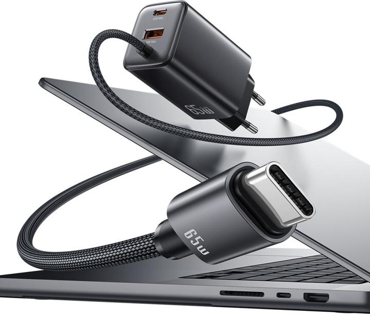 Produktbild Usams Ładowarka sieciowa JC Series CC266 65W GaN Fast Charger 2xUSB-C 1xUSB-A biały (65 W, 3 Ports)