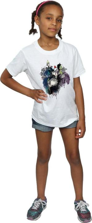 Actual product image Disney Girls Villains Sketch Cotton T-Shirt (140, 146)