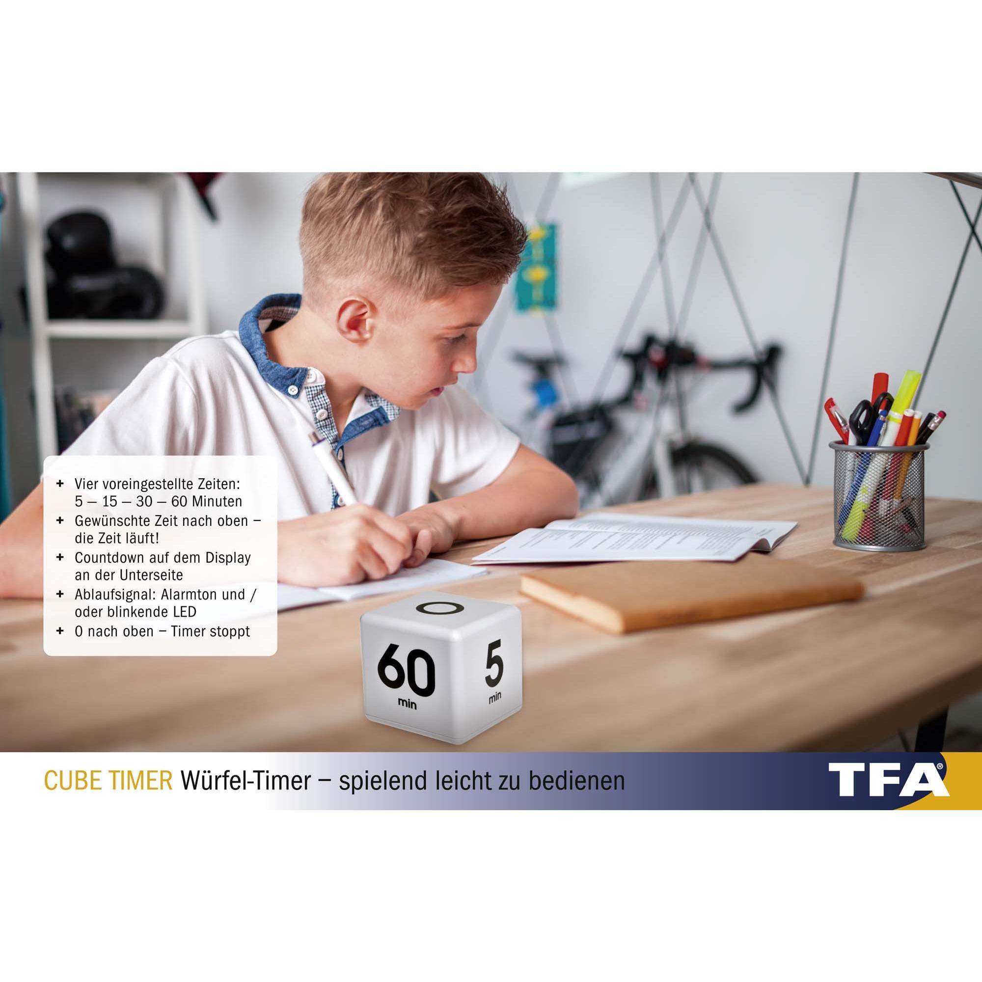 Thumbnail - TFA Cube Timer, Küchenwecker, Weiss