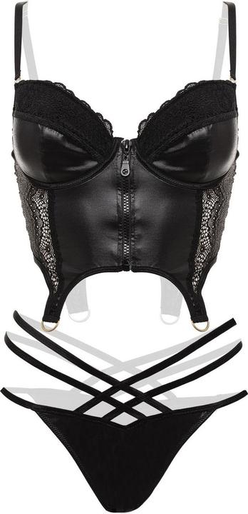 Christine Le Duc Christine Wetlook Bustierset Monroe - Black