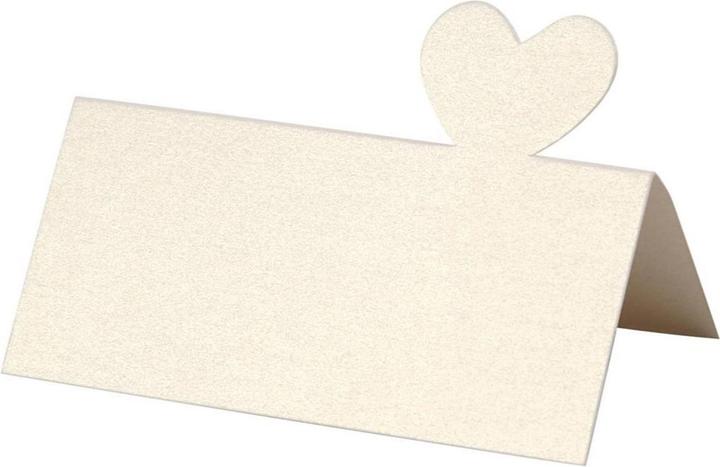 Produktbild Creativ Company Tischkarte Herz 8 x 8.5 cm, 20 Stück, Naturweiss (20 Stk.)