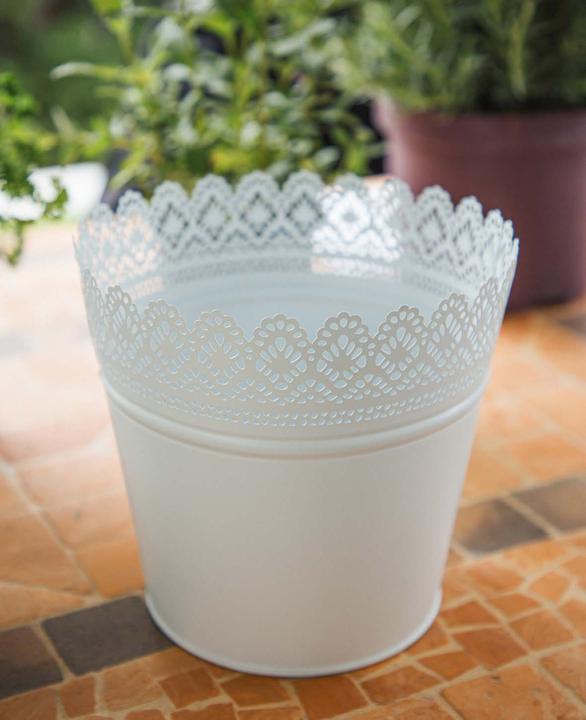 Produktbild Esmée Blumentopf, Übertopf mit Spitzen, Blech (20 cm)
