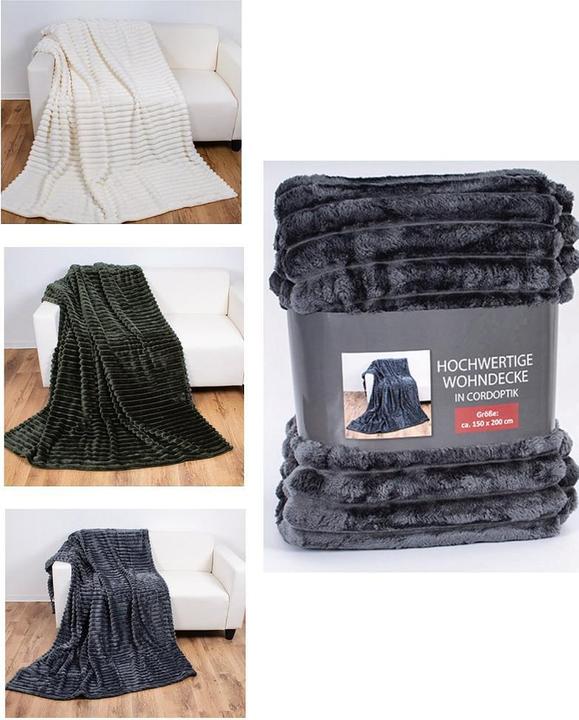 Champ Decke mit Cordoptik (200 x 150 cm)