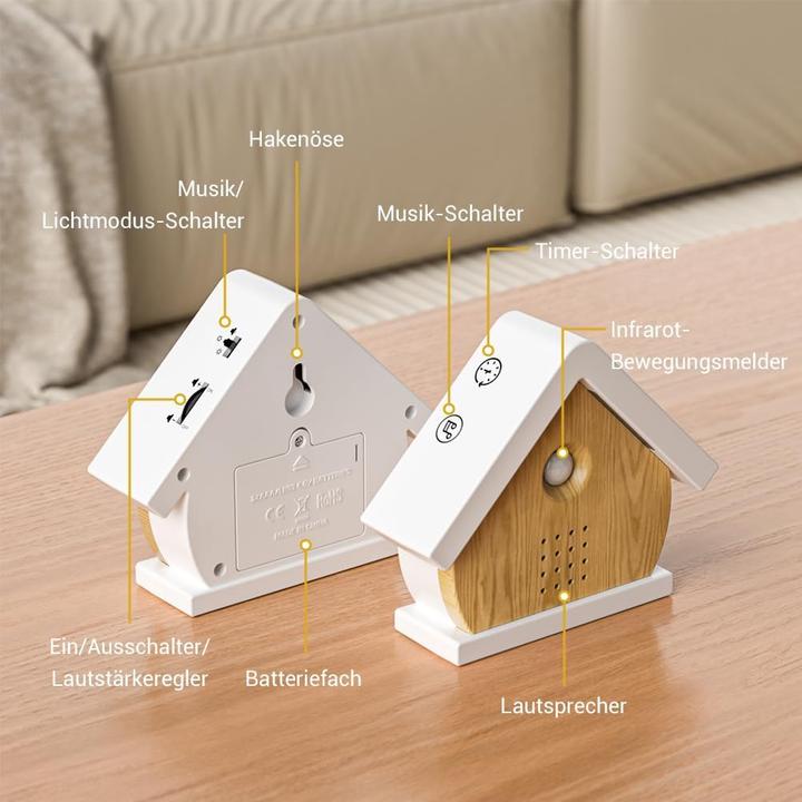 Produktbild Ousfot Vogelgezwitscher Box mit Bewegungssensor und Timerfunktion