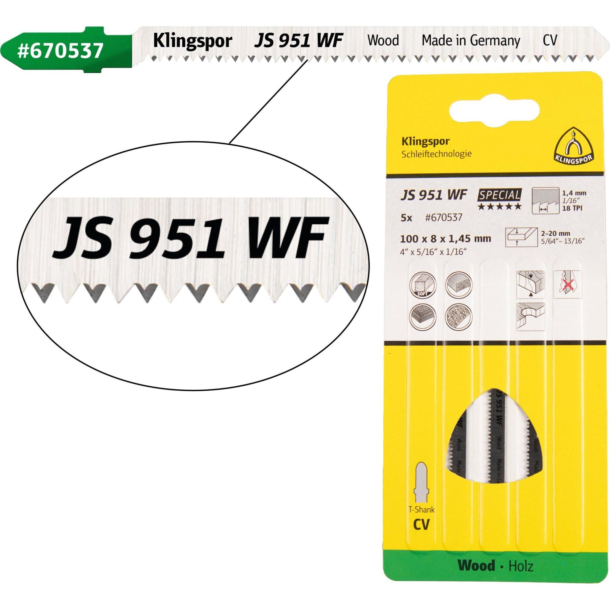 Klingspor, Lama, JS 951 WF Special - Saw blades 8 x 100 x 1,45 mm