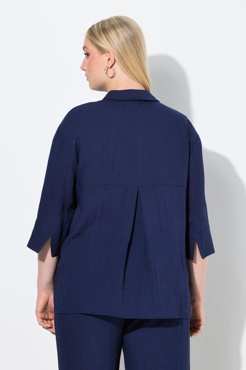 Immagine prodotto Ulla Popken Camicia con viscosa, collo da camicia e maniche a 3/4 (60)