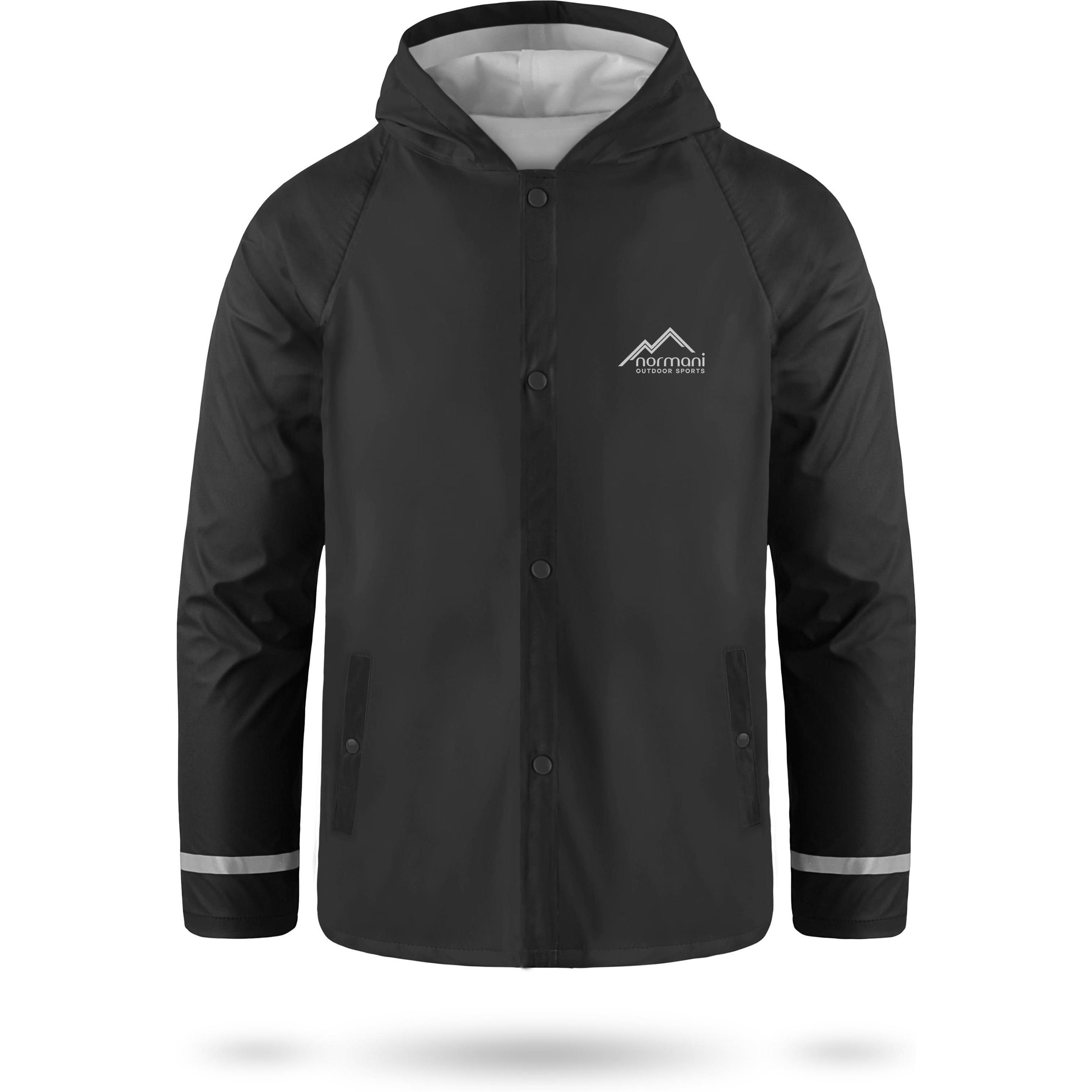 Normani, Herren, Jacke, Kinder Regenjacke Teelin - 1117 (XXL), Schwarz, XXL