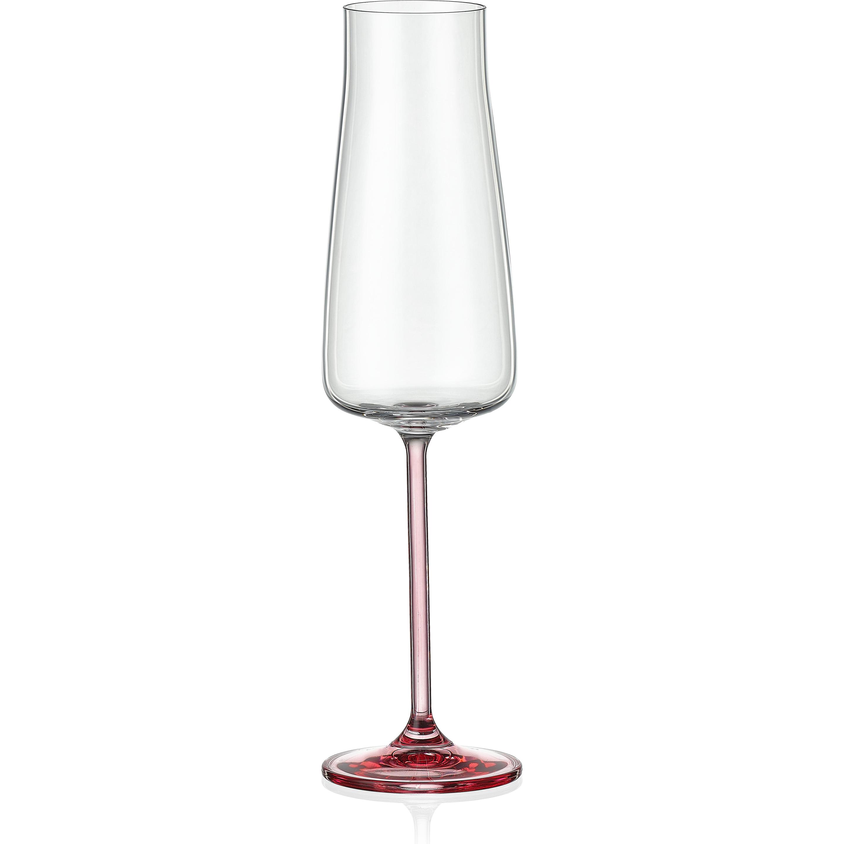 6x Bohemia Cristal Selection Sektkelch Alex rose, Weingläser, Transparent