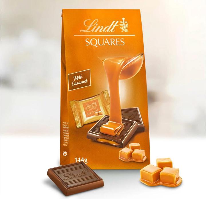 Actual product image Lindt Squares Pralinés Milk Caramel (144 g)