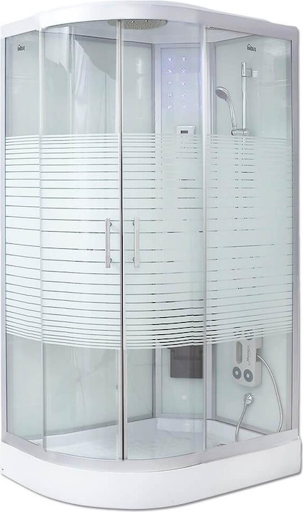 Home Deluxe Dampfdusche mit Wasserfall Dampfsauna MANTA XL, 120x80x220cm - Links