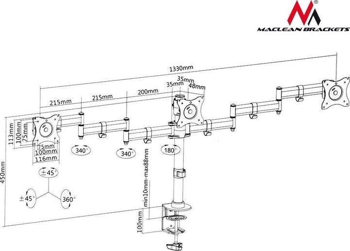 Actual product image Maclean MC-691 (Table, 27.01", 8 kg)