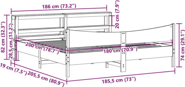 Image du produit vidaXL Bettrahmen (180 x 200 cm)