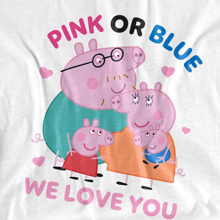 Produktbild Peppa Pig Pink Or Blue We Love You TShirt Langärmlig (L)