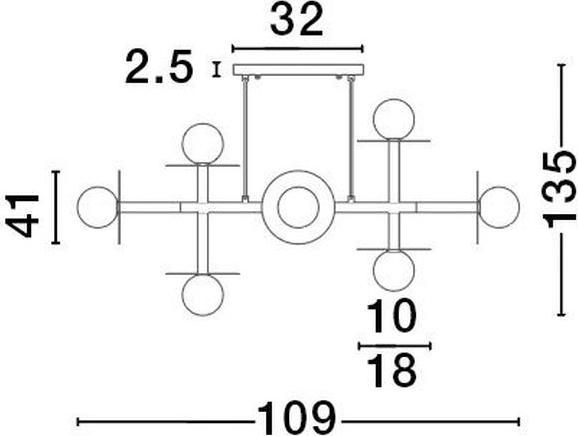 Nutritional values and ingredients Nova Luce PIELO pendant light G9 8-fold gold 109x41x135cm dimmable 9043312