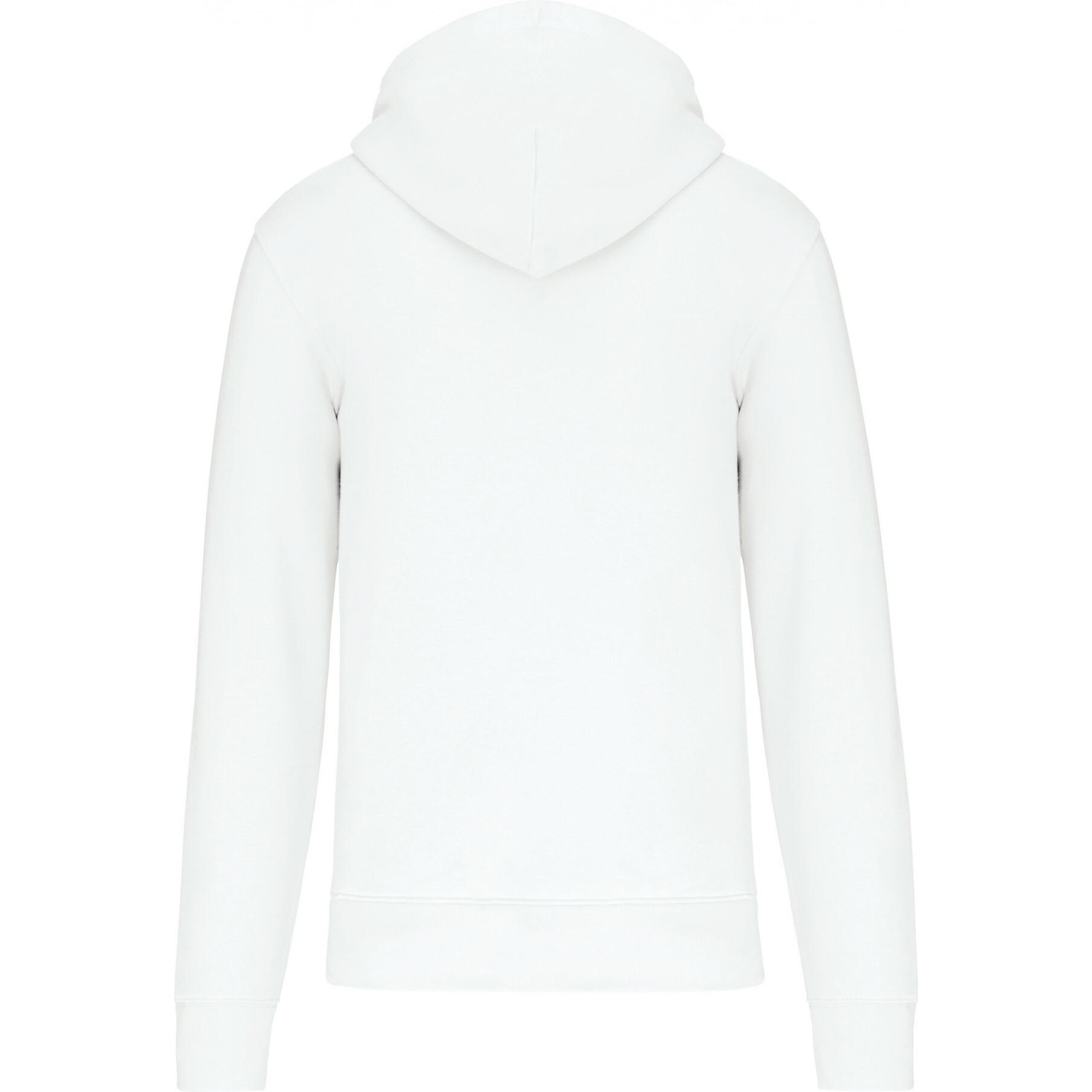 Kariban, Herren, Pullover, Umweltfreundliches Kapuzensweatshirt mit Reissverschluss, Weiss, (L)