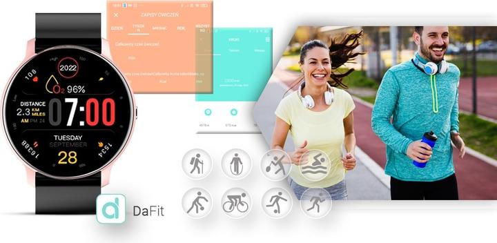 Produktbild Giewont GW120-3 Roségold-Schwarze Smartwatch