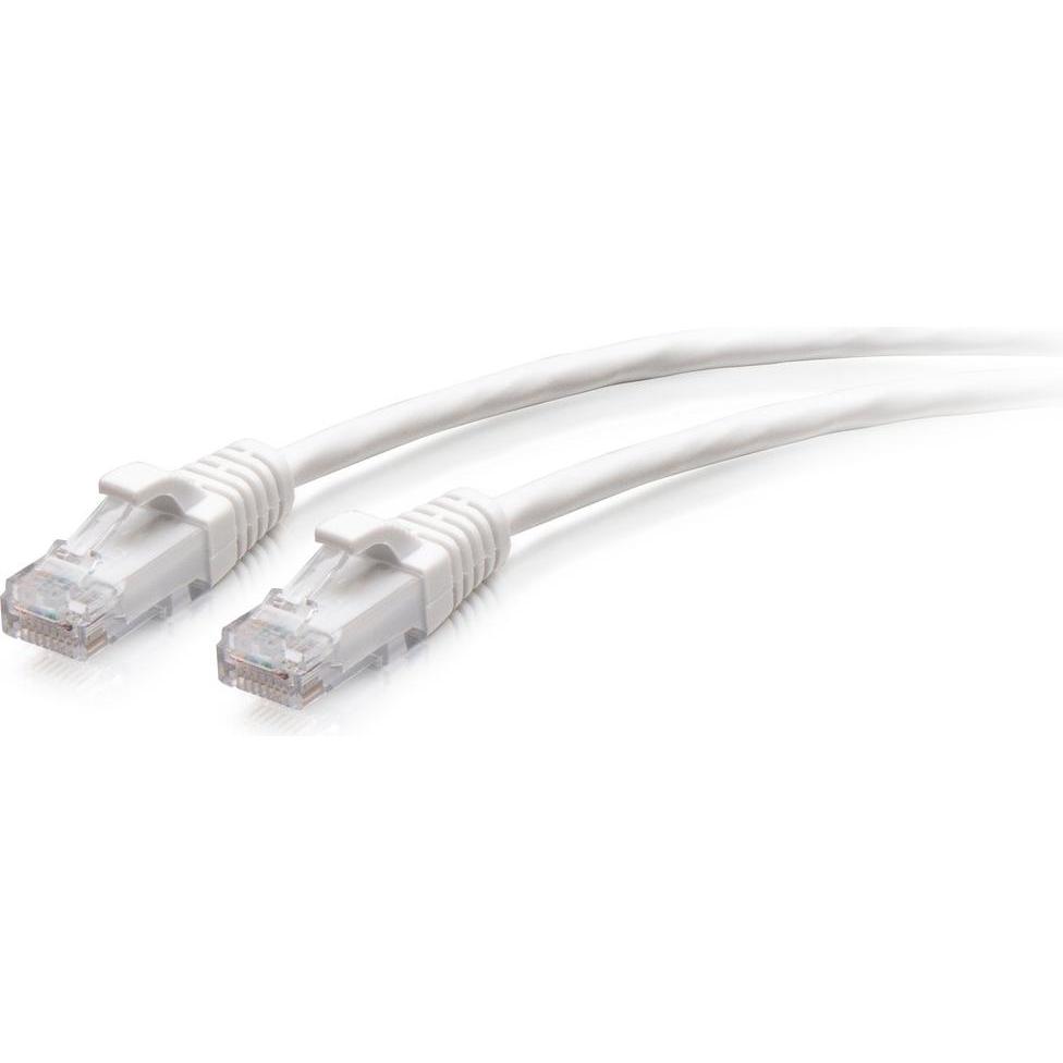 C2G 0,3 m Cat6a ungeschirmtes (UTP) flaches Ethernet Patchkabel mit Rastnasenschutz – weiss (U/UTP, CAT6a, 0.30 m), Netz...