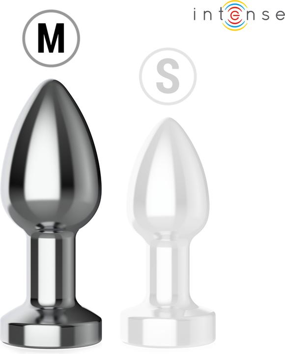 Actual product image Intense - Vibrierender Analplug Aus Metall Mit Led-Leuchten Und Fernbedienung - Grã–Sse M