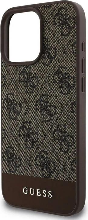 Produktbild Guess GUHCP16LG4GLBR iPhone 16 Pro brązowy/brown HC PC/TPU 4G PU Bottom Stripe (Apple iPhone 16 Pro)