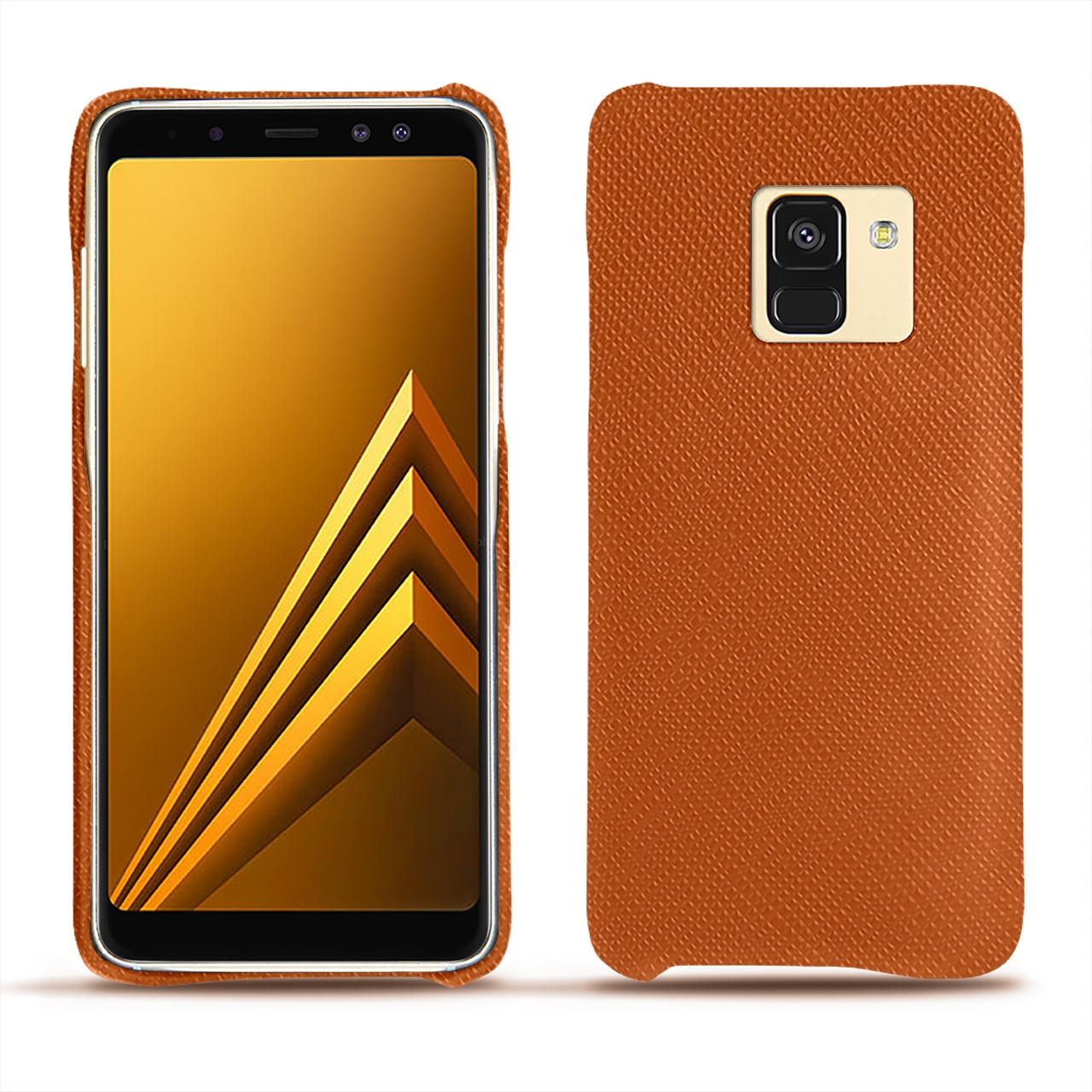 Noreve Lederschutzhülle (Samsung Galaxy A8+), Smartphone Hülle, Orange