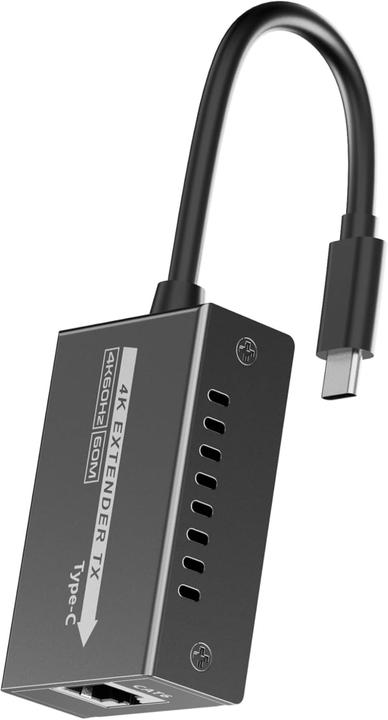 Produktbild PremiumCord USB-C na HDMI extender přes patch kabel Cat5e/6/6a 4K@60Hz na 60m (Extender)