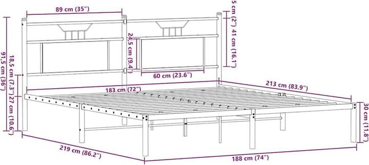 Image du produit vidaXL Bettgestell (183 x 213 cm)